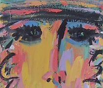 Статуэтка 黑眼睛的帆布，丙烯