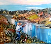 buy "On a hot summer day in the village of Maslo, canvas on a stretcher."