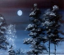 Статуэтка "Moonlit Night, oil on c…