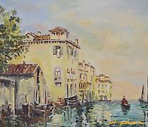 购买 威尼斯 油画，画布画框
