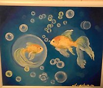 Статуэтка Golden fish cardboard, o…