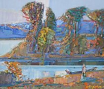 购买 奥托洛沃湖。布面油画。44 x 65 厘米。
