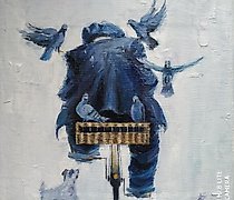 Статуэтка 幸运的是……油画，画布