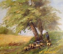 Статуэтка Rural landscape, canvas,…