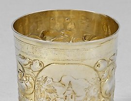 Rare small Baroque ball-footed goblet