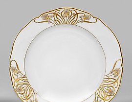 装饰盘 - 自由立德花图案的新艺术风格盘子