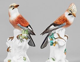 一对大型的欧亚松鸦