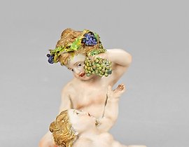 Children's group with grapevines