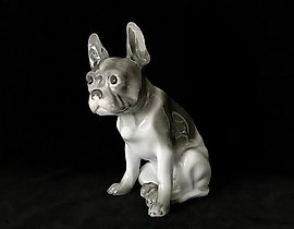 法国斗牛犬雕像 Hutschenreuther 德国 1925-1929年