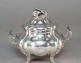 俄国银制糖罐，带盖，俄罗斯帝国（俄罗斯）