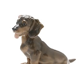 Porcelain figurine "Dachshund." Denmark, Copenhagen, Royal Copenhagen.