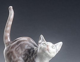 Porcelain figurine Cat, Dahl-Jensen, 20th century.