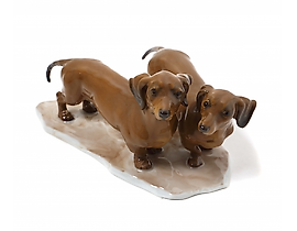 瓷制雕像“两个 dachshund”。罗森塔尔
