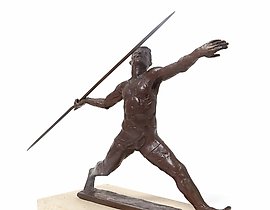 青铜雕塑《投矛者》。皇家哥本哈根，雕塑家：S.G. Kelsey。