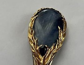 珠宝纸刀，蓝色玛瑙，吉尔贝·阿尔贝 (Gilbert Albert)