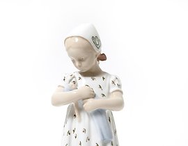 Mari. The girl with the doll. Denmark, Copenhagen, Bing & Grondahl.