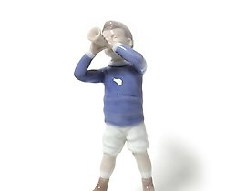 Porcelain figure (figurine) of a Boy with a flute Bing & Grondahl