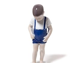 The boy with a crab. Denmark, Copenhagen, Bing & Grondahl.