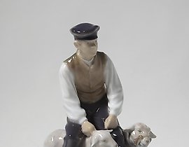 Farmer with sheep. Denmark, Copenhagen, Royal Copenhagen.