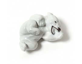 White polar bear cub. Denmark, Copenhagen, Royal Copenhagen.