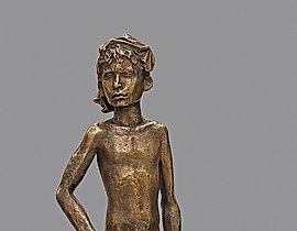 石上的男孩。1983年。青铜。35x15x13厘米