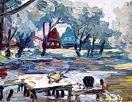 "На реке" translates to "On the river" in English.