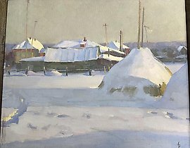 The translation of "На задворках" из серии моя деревня is "In the Backyards" from the series My Village.