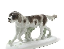 瓷器雕像“猎狗”。KPM，德国