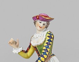 Dancing Columbine (Harlequin) from the Italian Comedy