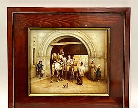 The porcelain plaque "Life Guards Cavalry Regiment in Paris in 1814"