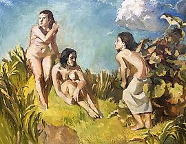 The translation of "После купания" into English is "After bathing."