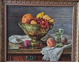 The translation of "Натюрморт" into English is "Still Life."