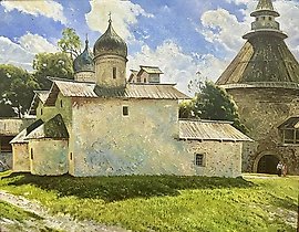 Pskov. Pokrovskaya Church and Pokrovskaya Tower. Sumalchikov Vladimir