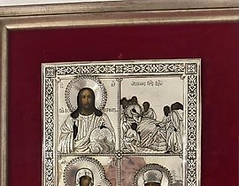 镶有安德烈·卡尔洛维奇·阿德勒（Andrey Karlovich Adler）制作金属饰套的圣像