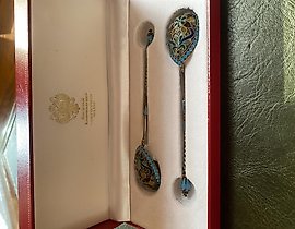 Ложки чайные с эмалью в коробке