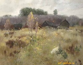 Autumn. Cardboard, pastel, gouache.