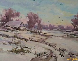 Spring. Study. Fiberboard, oil. 41 x 57 cm.