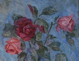 花束。纸板，油画。39 x 30厘米