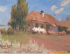 Ukrainian cottage. Canvas on plywood. 35.5 x 53.5 cm.