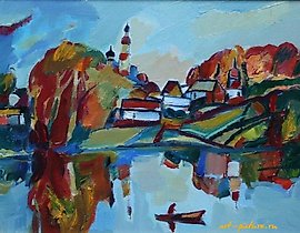 Golden Splash. Cardboard, oil. 22 x 30 cm.