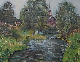 Вязьма. 卡纸，油画。30 x 29 厘米