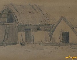 The translation of "Сарай в деревне" into English is "The barn in the village."