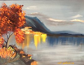 Mountain landscape. Oil on canvas.