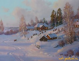 The translation of "После школы. масло, холст" into English is "After school. oil, canvas."