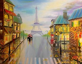 在法国的某个地方，油画布