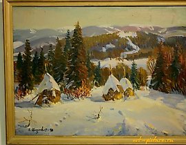 最高山的画布，油画