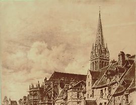 The translation of the text is: "Saint-Pierre engraving on natural leather."