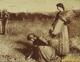 "Reapers engraving on natural leather"