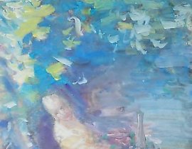 French Salon. Paper, watercolor, gouache.