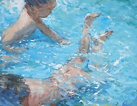 Bathing children  
Paper, watercolor, gouache.